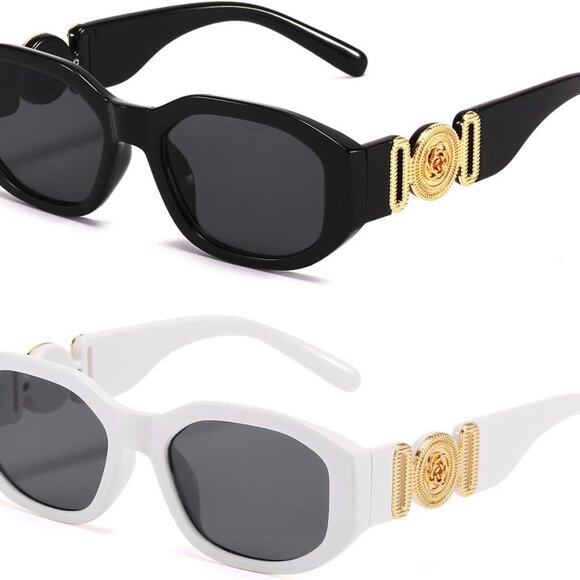 Accessories - Rectangle Sunglasses Women Retro Driving Glasses 90s Vintage UV400 Protection